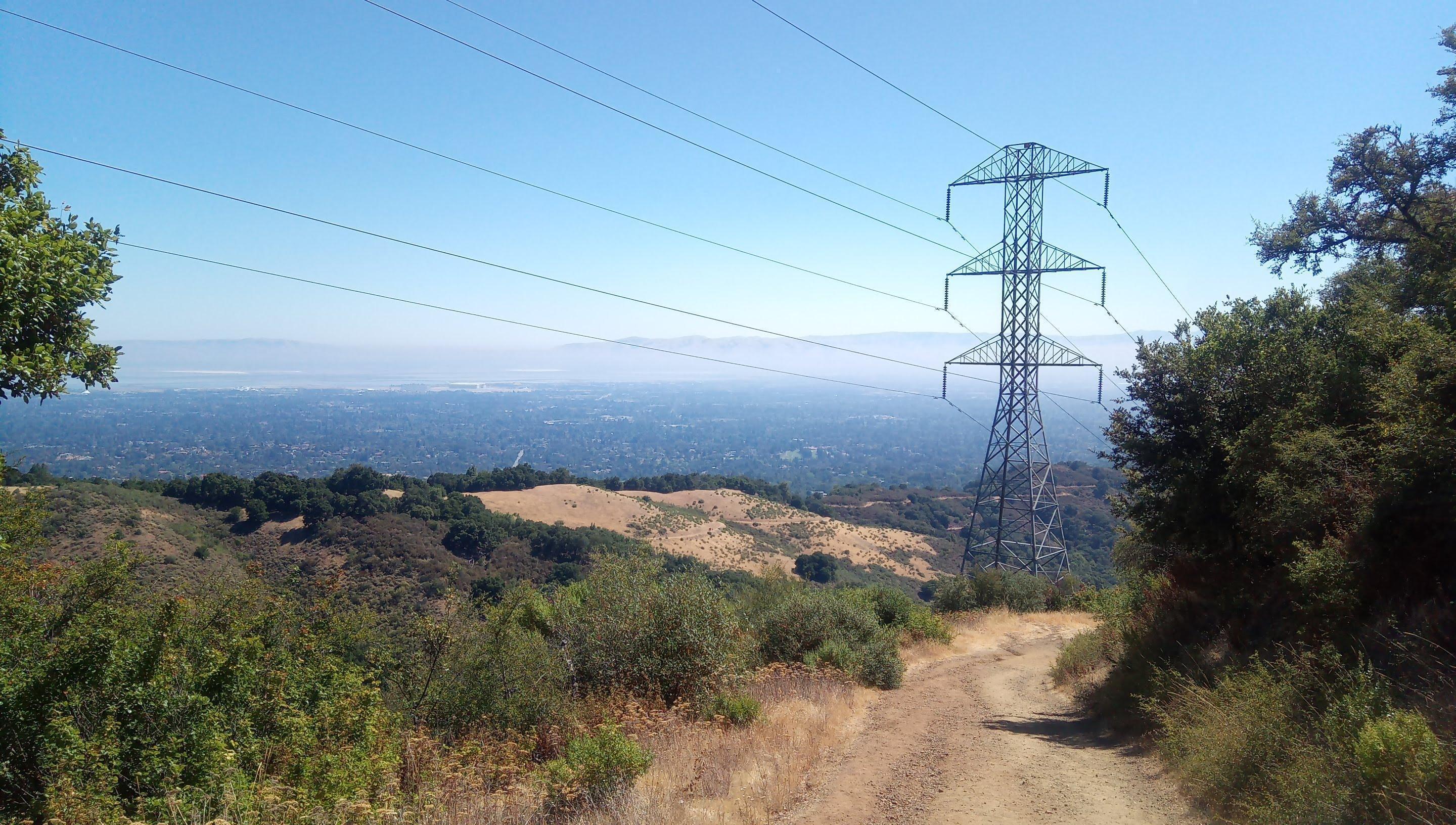 Power line. Moffet field and hangars