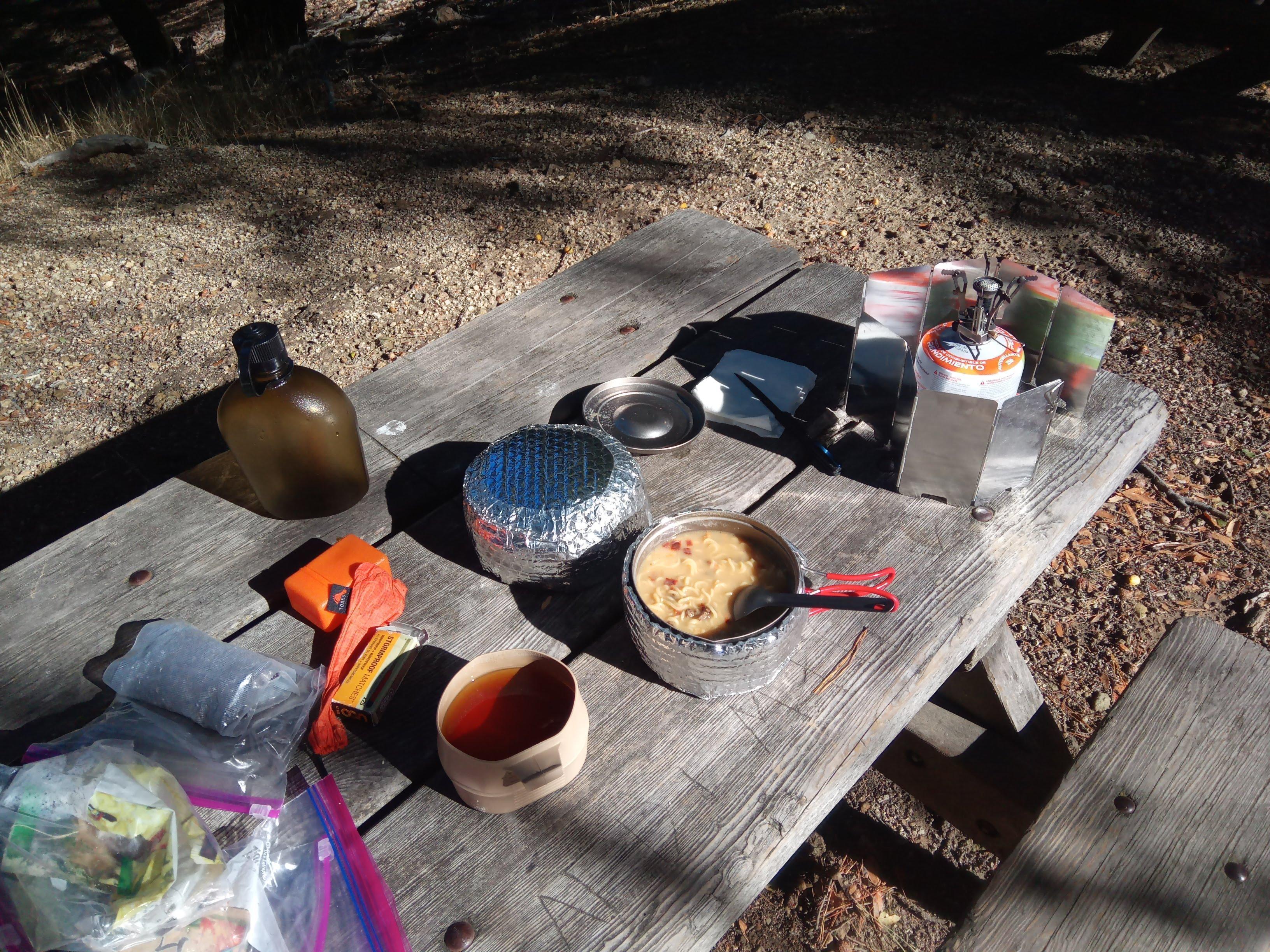 Lunch - miso soup and tea