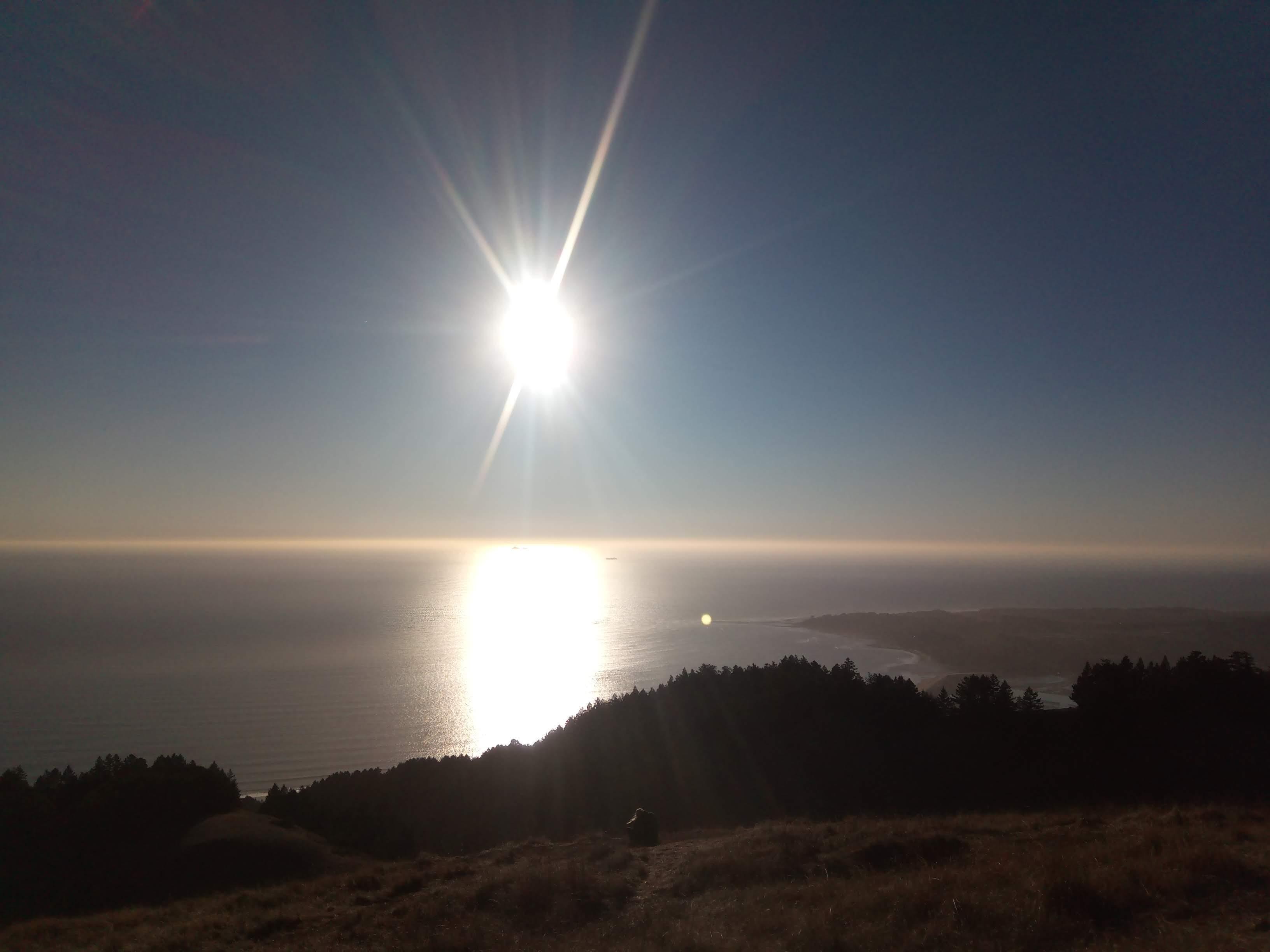 Bolinas bay and setting Sun