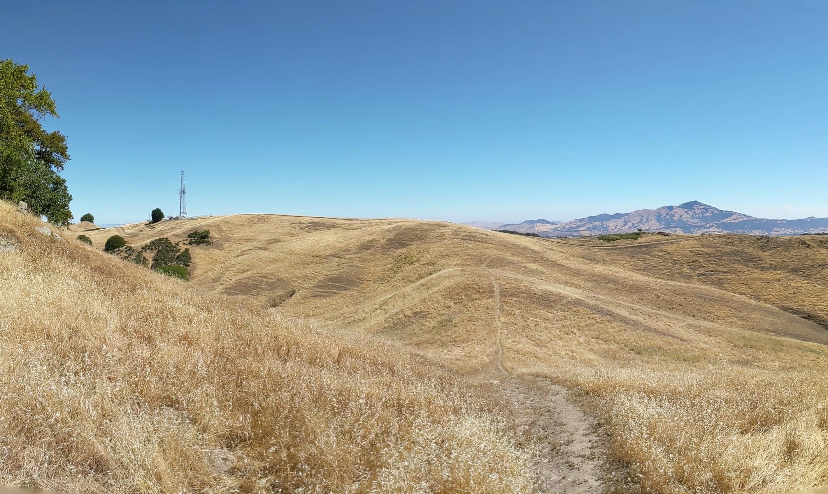 Antenna tower on the left, Mt. Diablo on the right